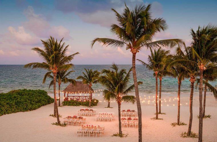 Beach celebrations included in wedding package options at Excellence Riviera Cancun