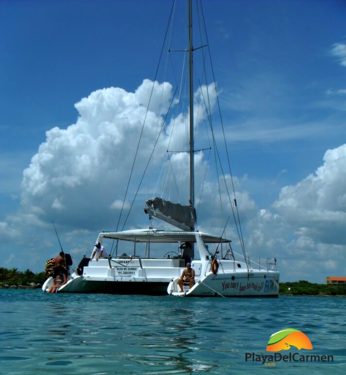 fatcat catamaran boat on water