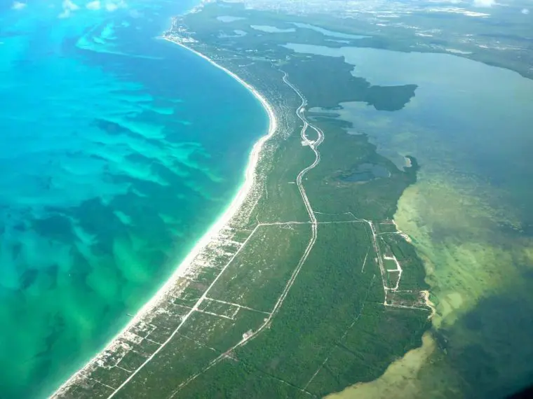 Aerial view of cancun