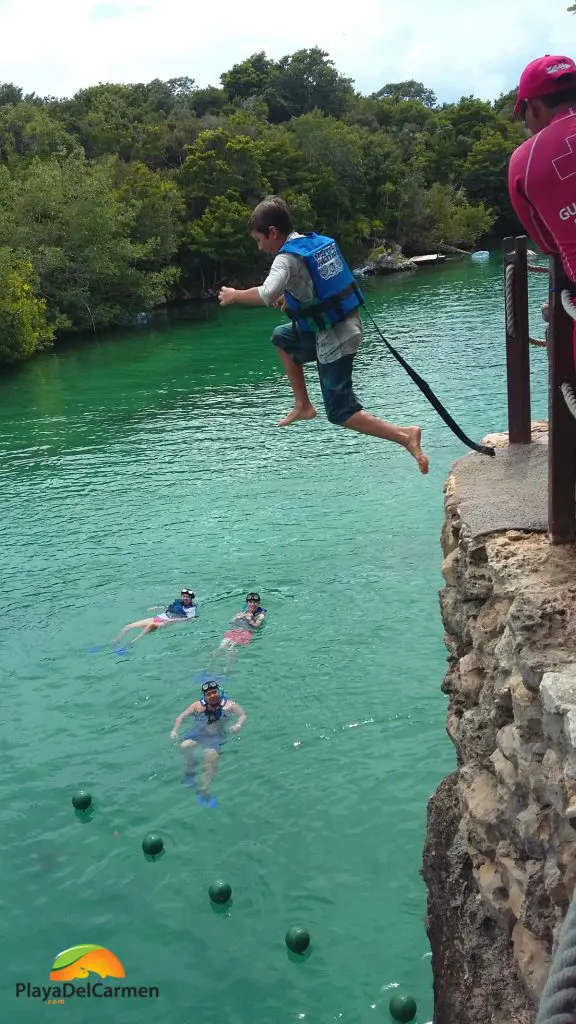 fearless cliff jump at xel ha