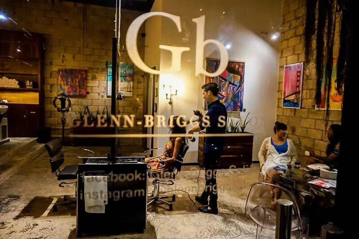 Infront of Glenn briggs salon