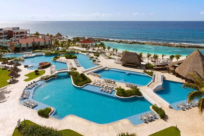 Hard Rock Hotel Riviera Maya aerial view of Hacienda pool