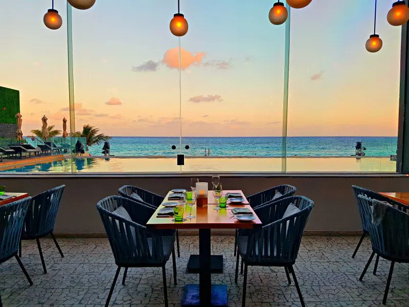 View from the dining area at the Grand Hyatt Playa del Carmen Resort 