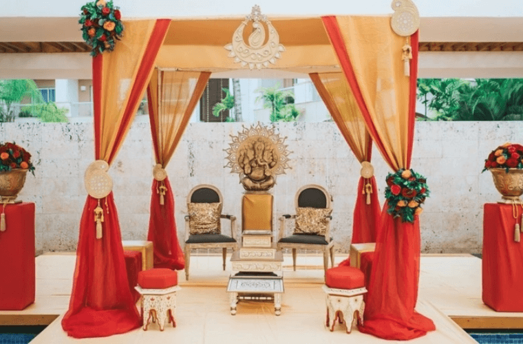 Indian wedding setup at Grand Fiesta Americana Los Cabos 