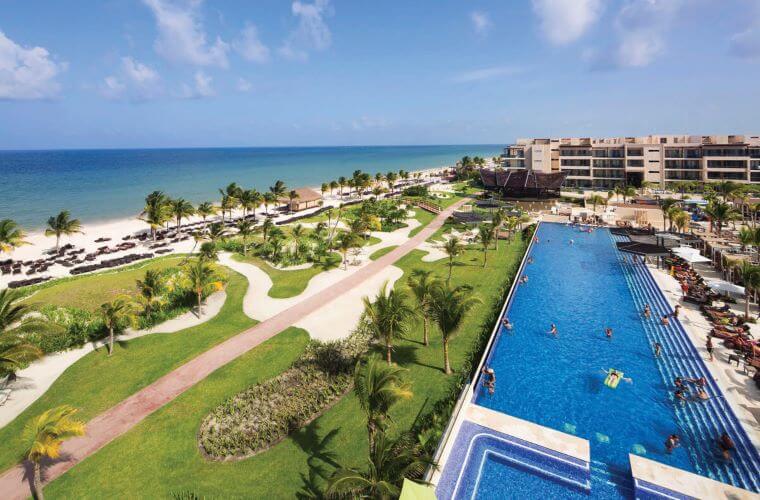 aerial view of the pool and beach at Royalton Riviera Cancun 