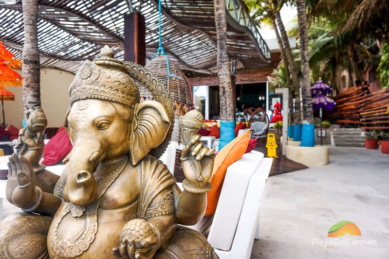 Elephant statue at inti beach club 