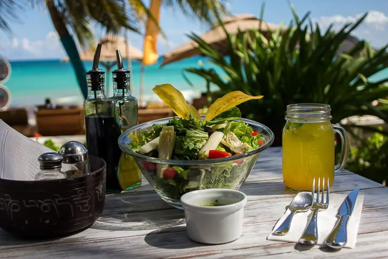 Fresh salad at inti beach club 