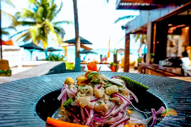 the ceviche at inti beach club 