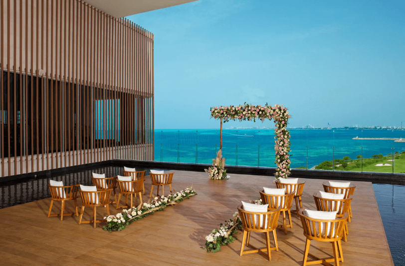 wedding setup at Dreams Vista Cancun