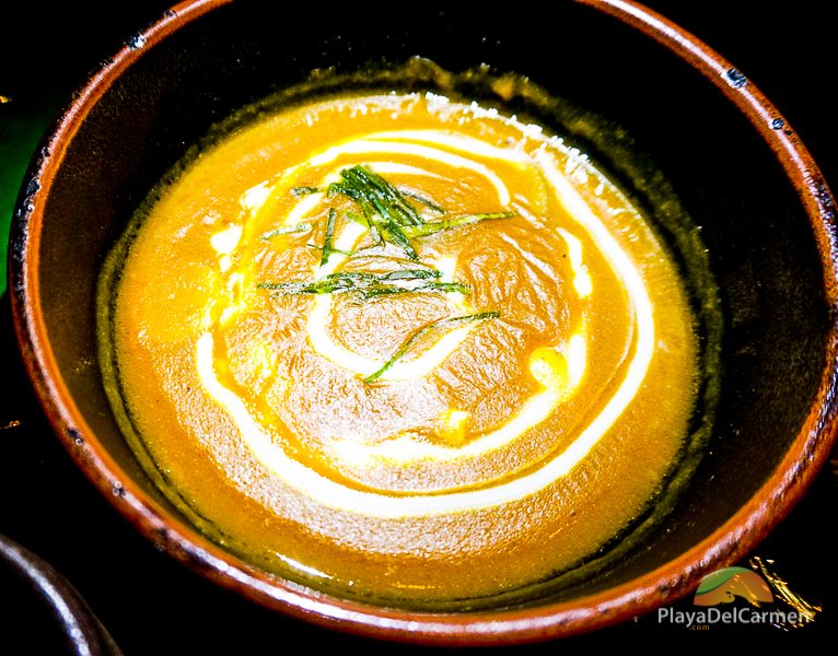 soup-like combination of coconut milk, yellow curry, and sweet potatoes at koh thai