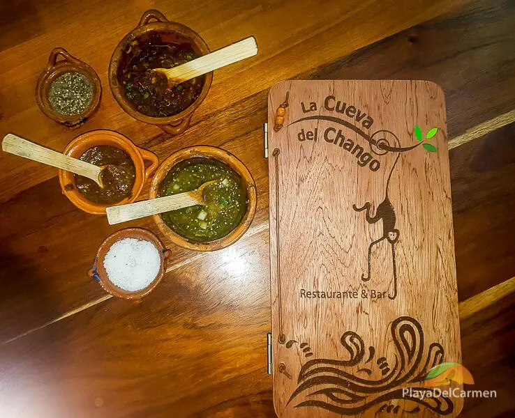 Menu and fresh ingredients at La Cueva del Chango