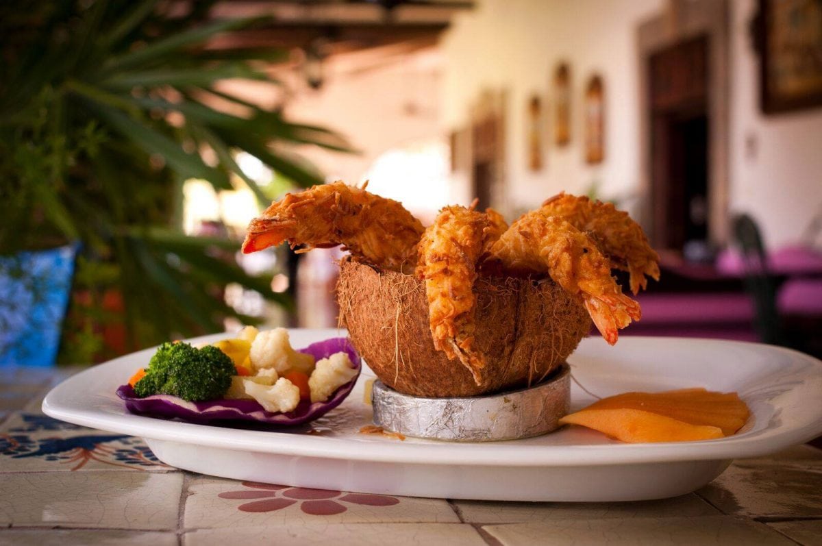 Fried Shrimps in a coconut