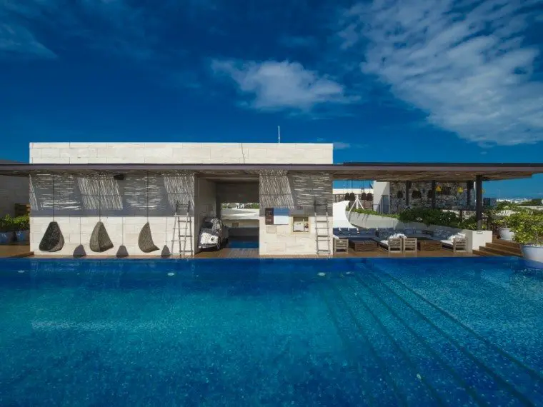 The rooftop pool at Lat 20 by Live Aqua in Playa del Carmen