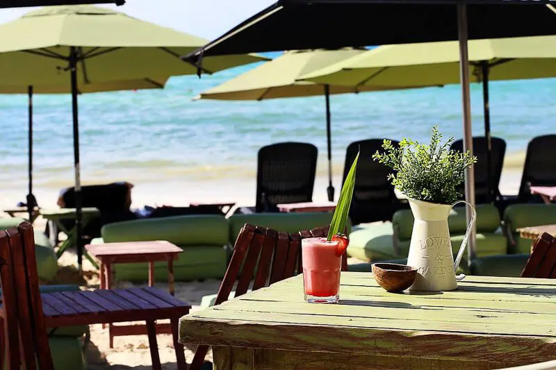 Drink on table at Lido Beach Bar & Restaurant