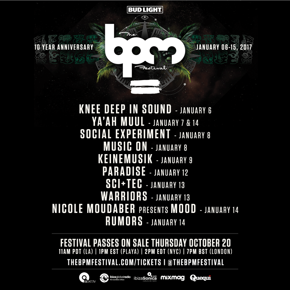 BPM poster with tour dates 2017 