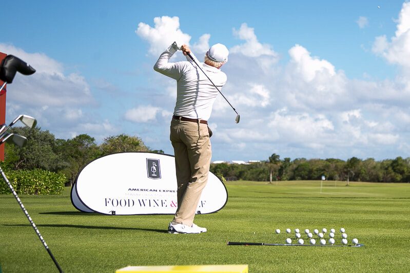 Jim McLean tees off at Mayakoba Masters of Food, Wine & Golf