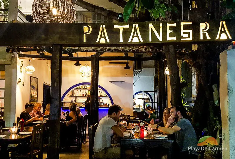 Outside of Patanegra restaurant in Playa del Carmen