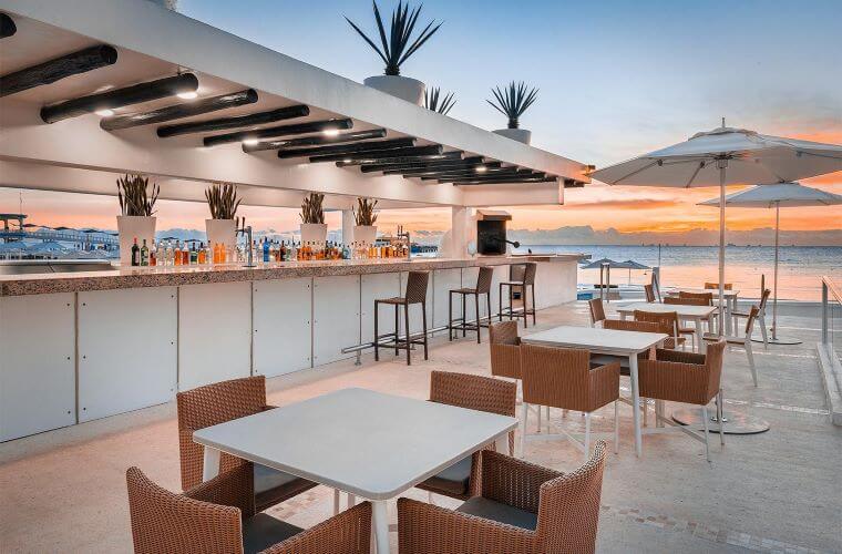 the beach bar at Playacar Palace 