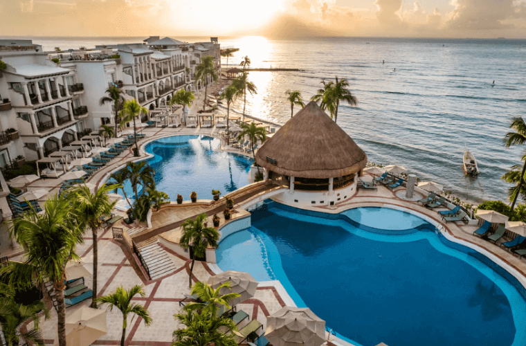 aerial view of the pool area at Wyndham Alltra Playa Del Carmen 