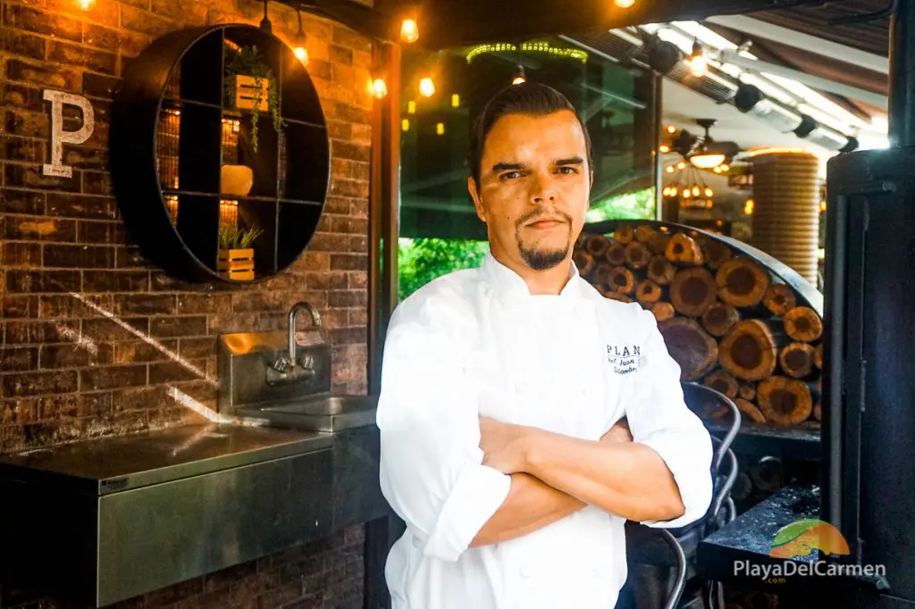 Chef Juan Diego Solombrino at Plank Restaurant Playa del Carmen