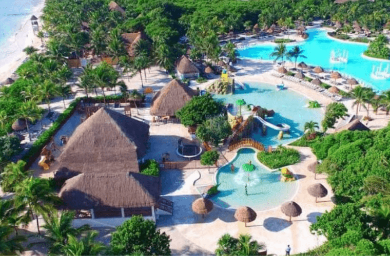 aerial view of the pool area at Grand Palladium Riviera Maya 