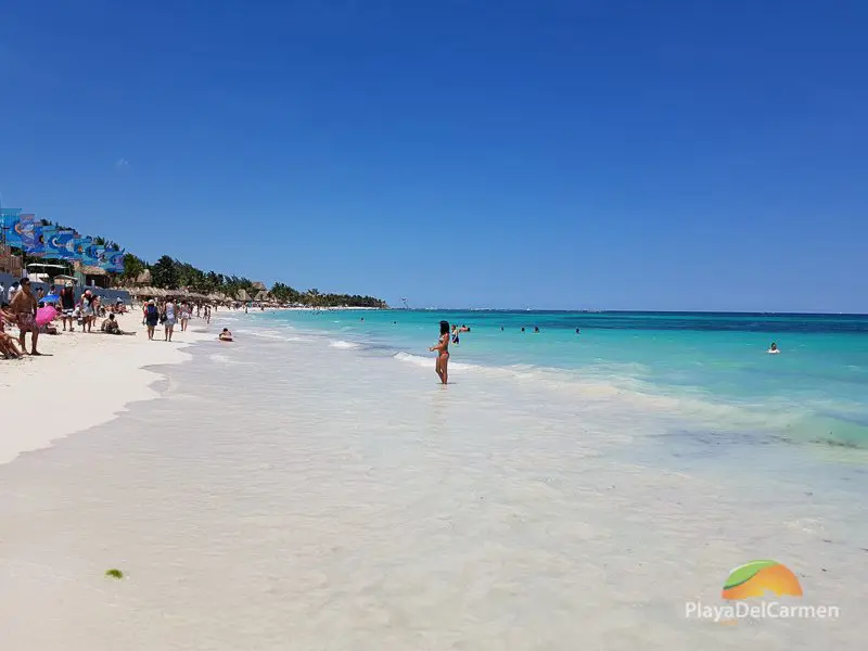 People on Playa del Carmen beach