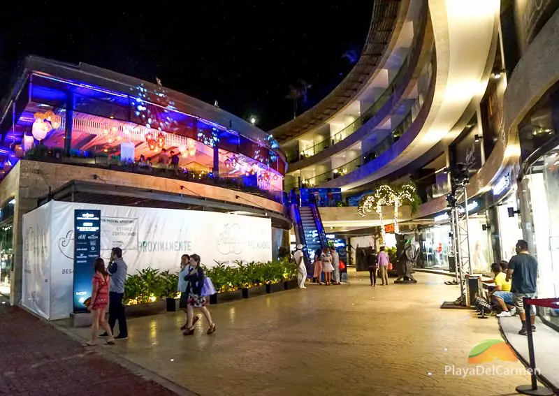 Playa del Carmen's 5th Avenue at night