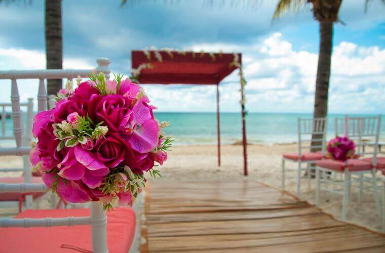 beach wedding venue at The Blue Diamond