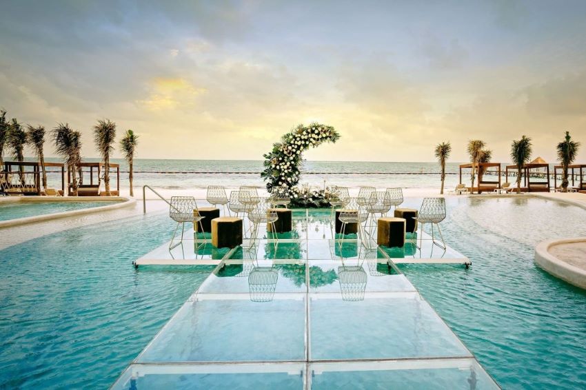 pool terrace at Sensira Resort & Spa Riviera Maya