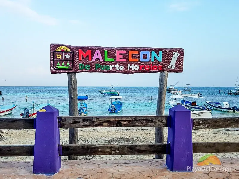 Malecon sign in puerto morelos