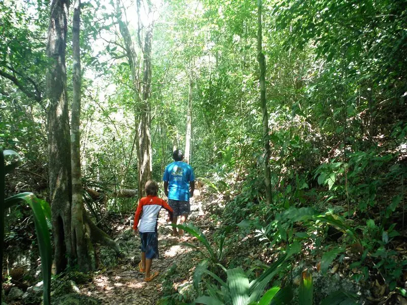 Hiking at punta laguna