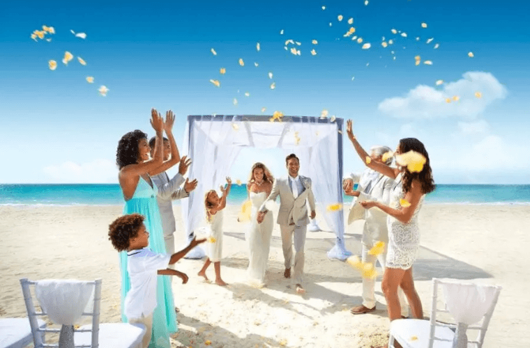 A small wedding on the beach
