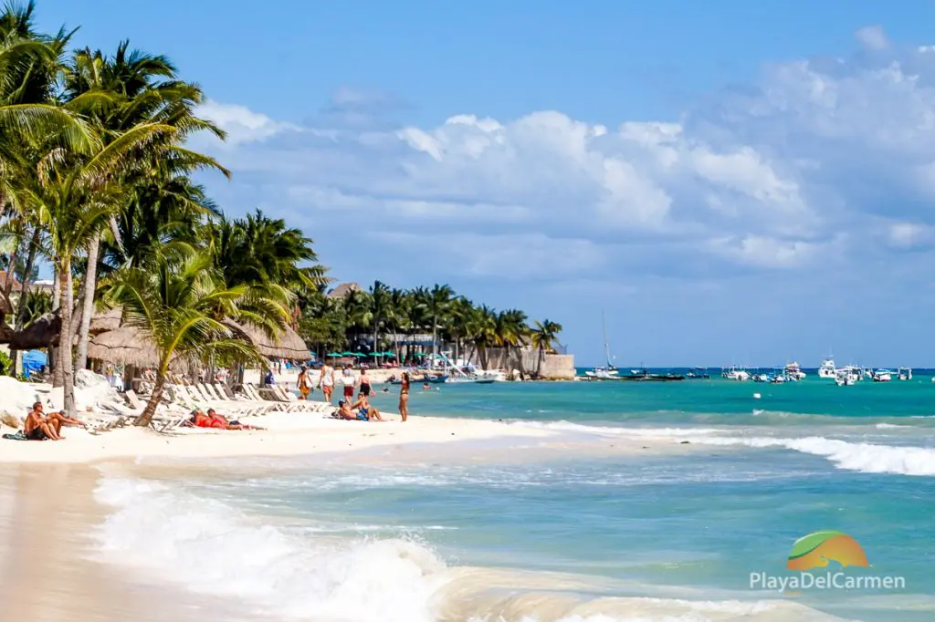 The beach in Playa del Carmen