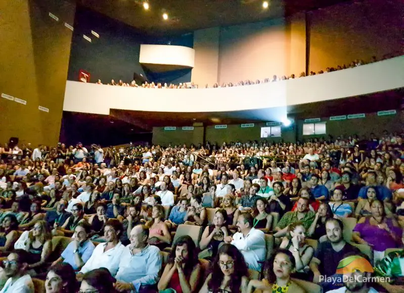 People in the Playa del Carmen theater