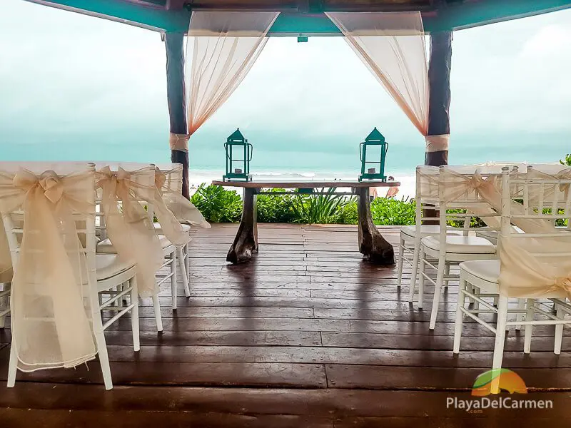 Destination wedding beach gazebo at Royal Playa del Carmen