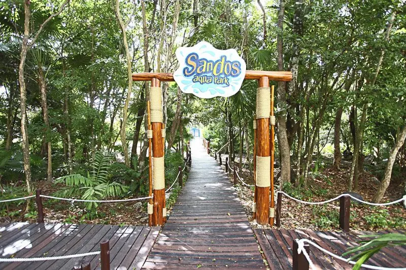 Sandos Caracol Eco-Resort water park entrance