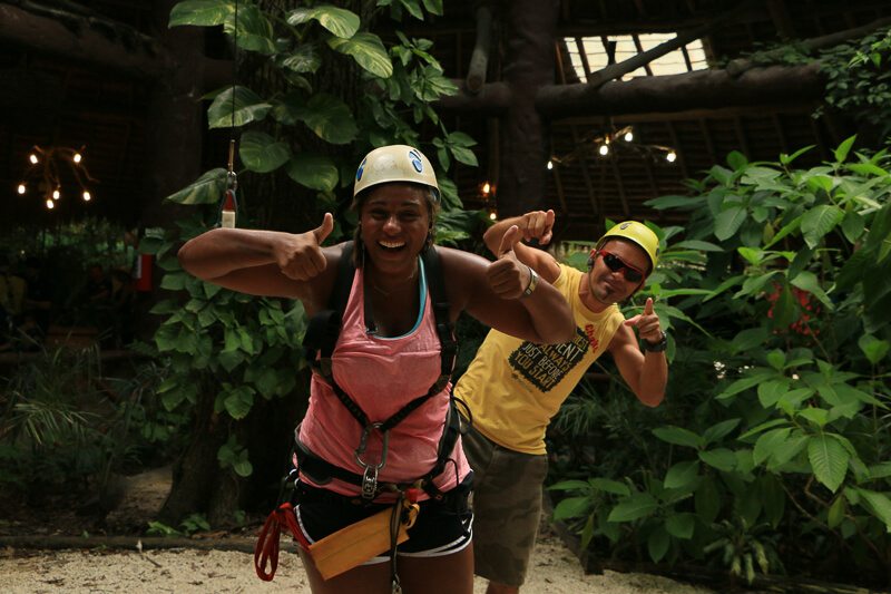 zIp lining selfie at selvatica, cancun