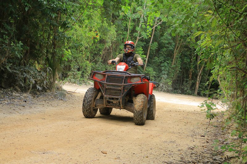 Person on dune buggy at selvatica, cancun