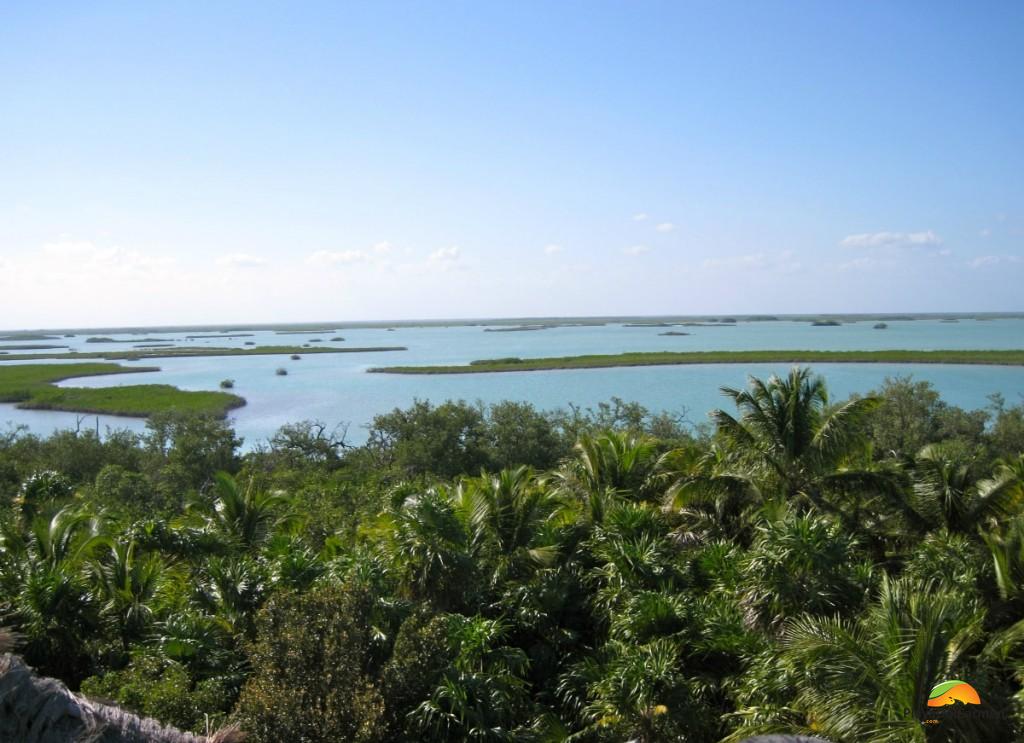 Sian Ka'an aerial view of lagoon areas