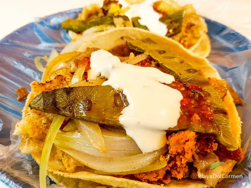 Mexican cecina tacos