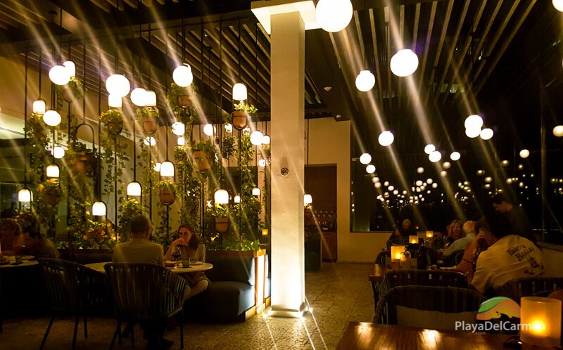 Dining area at The Grill restaurant in Playa del Carmen