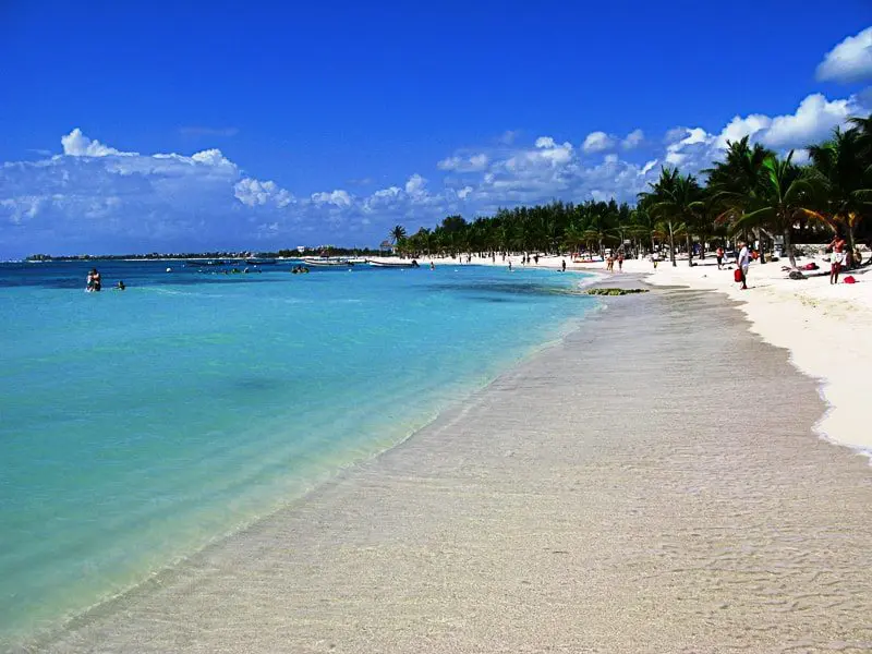 The beautiful beach in the tranquil Akumal Bay in Mexico's Riviera Maya