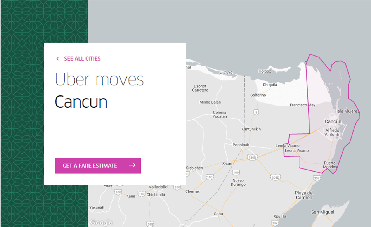 Uber cancun map