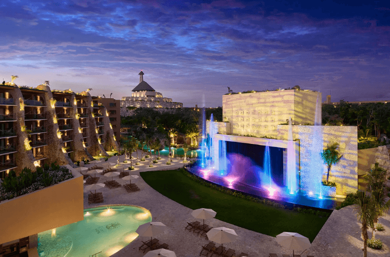 Evening view of Hotel Xcaret Arte 