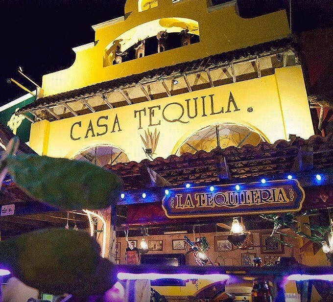 the front of Casa Tequila with the name emblazoned on it 