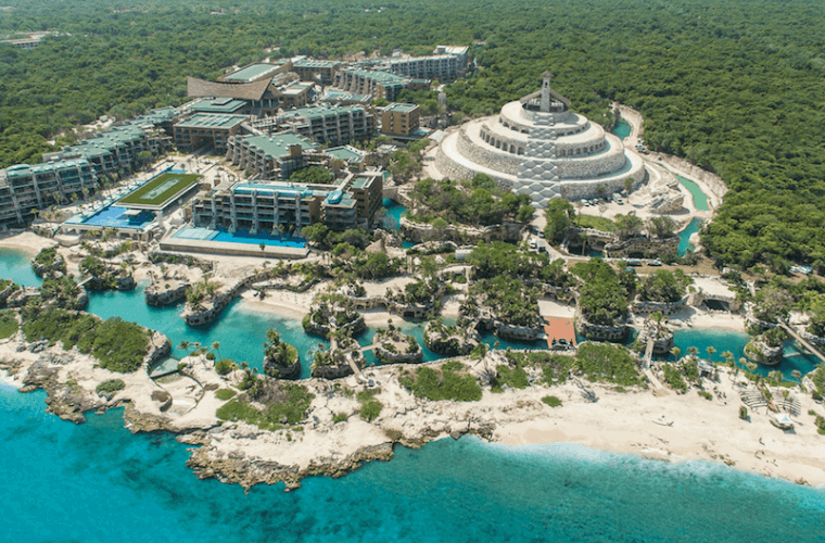 Aerial view of Hotel Xcaret location of wedding venues in Playa Del Carmen 