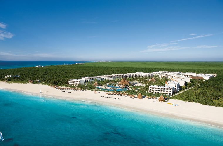 Aerial view of Secrets Maroma Beach location of wedding venues in Playa Del Carmen 