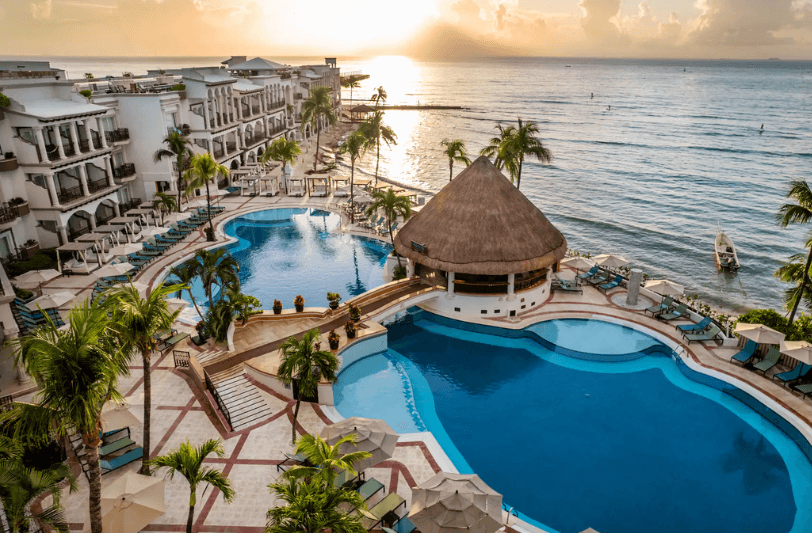 aerial view of Wyndham Alltra Playa Del Carmen including the pool