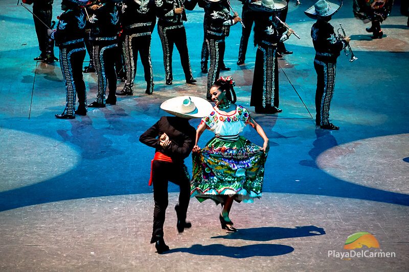 Dancing on stage at Spectacular Mexico at Xcaret