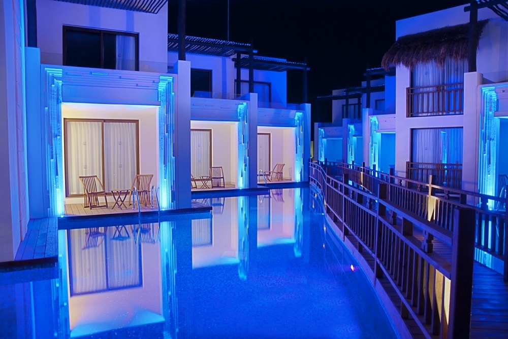 Azul Beach Hotel at night